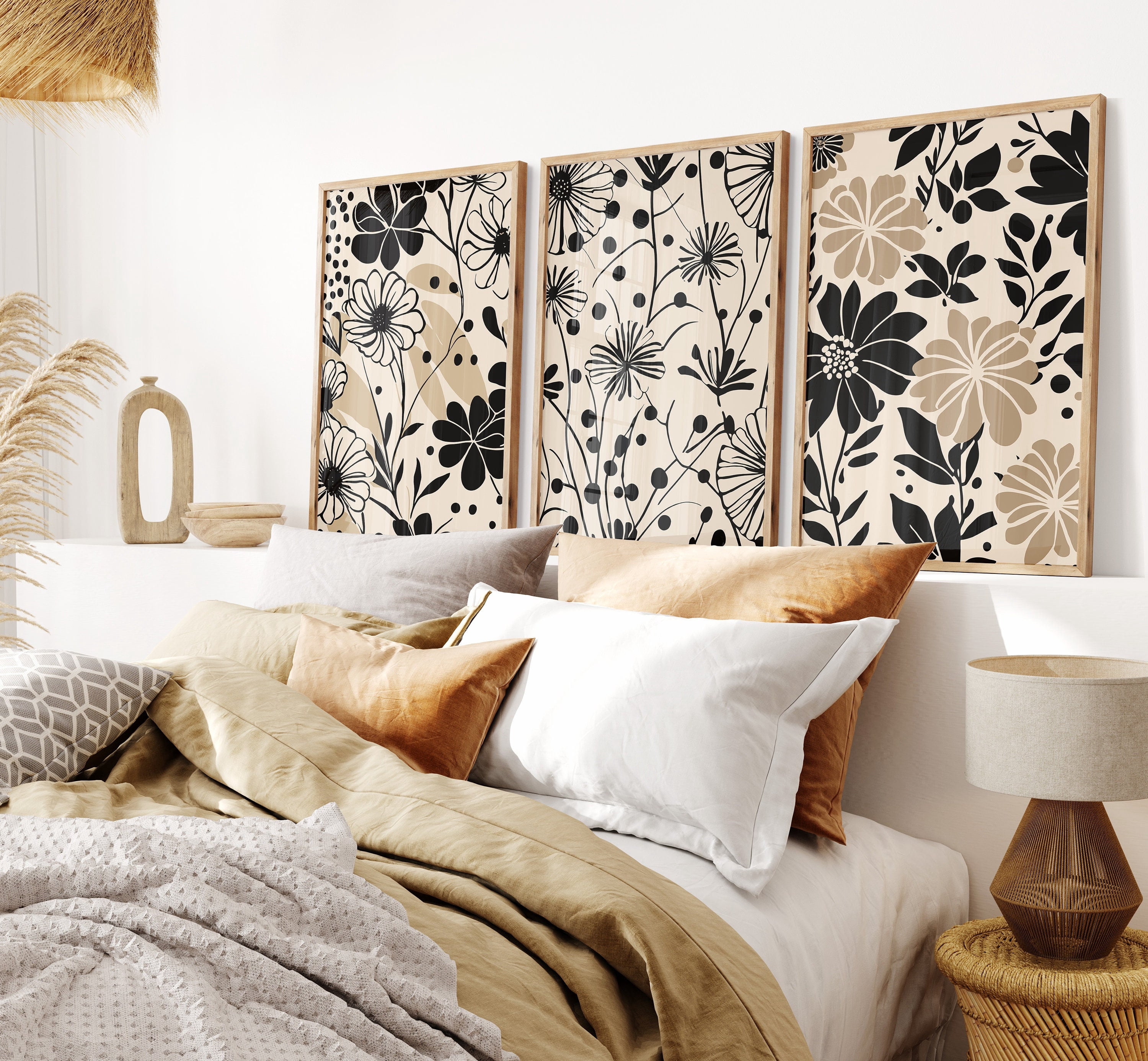 Simplistic Poster Backgrounds Botanical Neutral With Bold Line Motifs On Background For Modern ...
