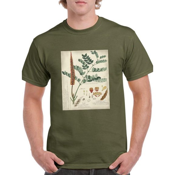 Botanical Notes And Drawings T-Shirt Men -A. Descubes Designs, Male Small