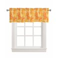 thumbnail image 1 of Botanical Orange Yellow Kitchen Valances for Windows Farmhouse Linen Window Valance Curtain for Living Room Window Treatment Modernism Tropical Palm Leaf Valance Rod Pocket Topper Drape, 42 x 12 Inch, 1 of 6