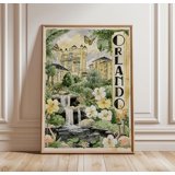 Waterfall Only Botanical Orlando Tropical Travel Waterfall Classic Poster , Poster ...