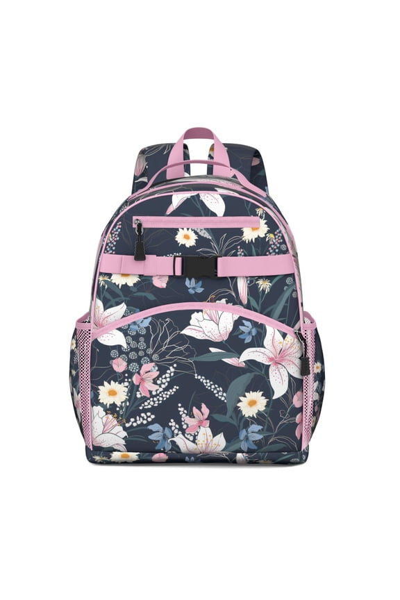Botanical Palm Leaves Backpack - Breathable Padded Student Bag for Heavy Loads