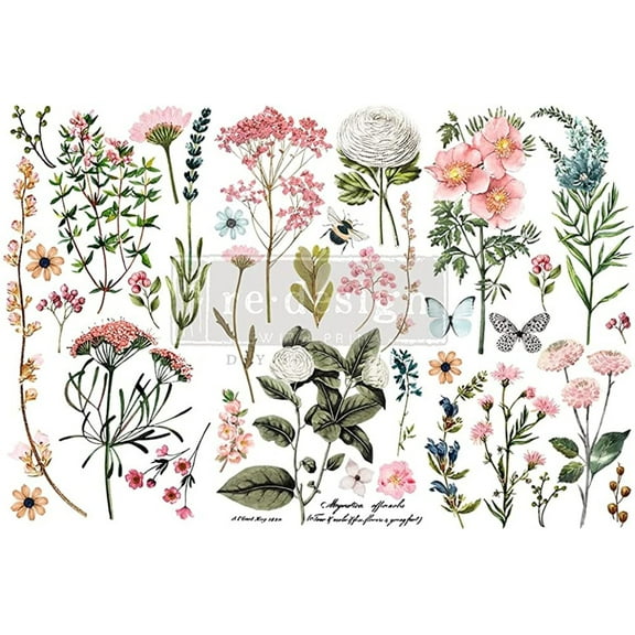 Botanical Paradise Rub on Transfer 3 Sheets 6 x 12