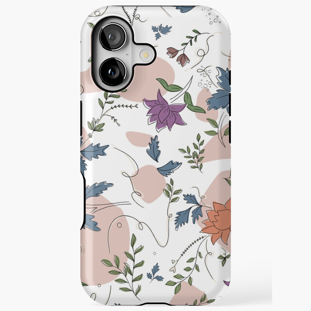 Botanical Pastel Colors Seamless Pattern Design Case iPhone 17 through ...