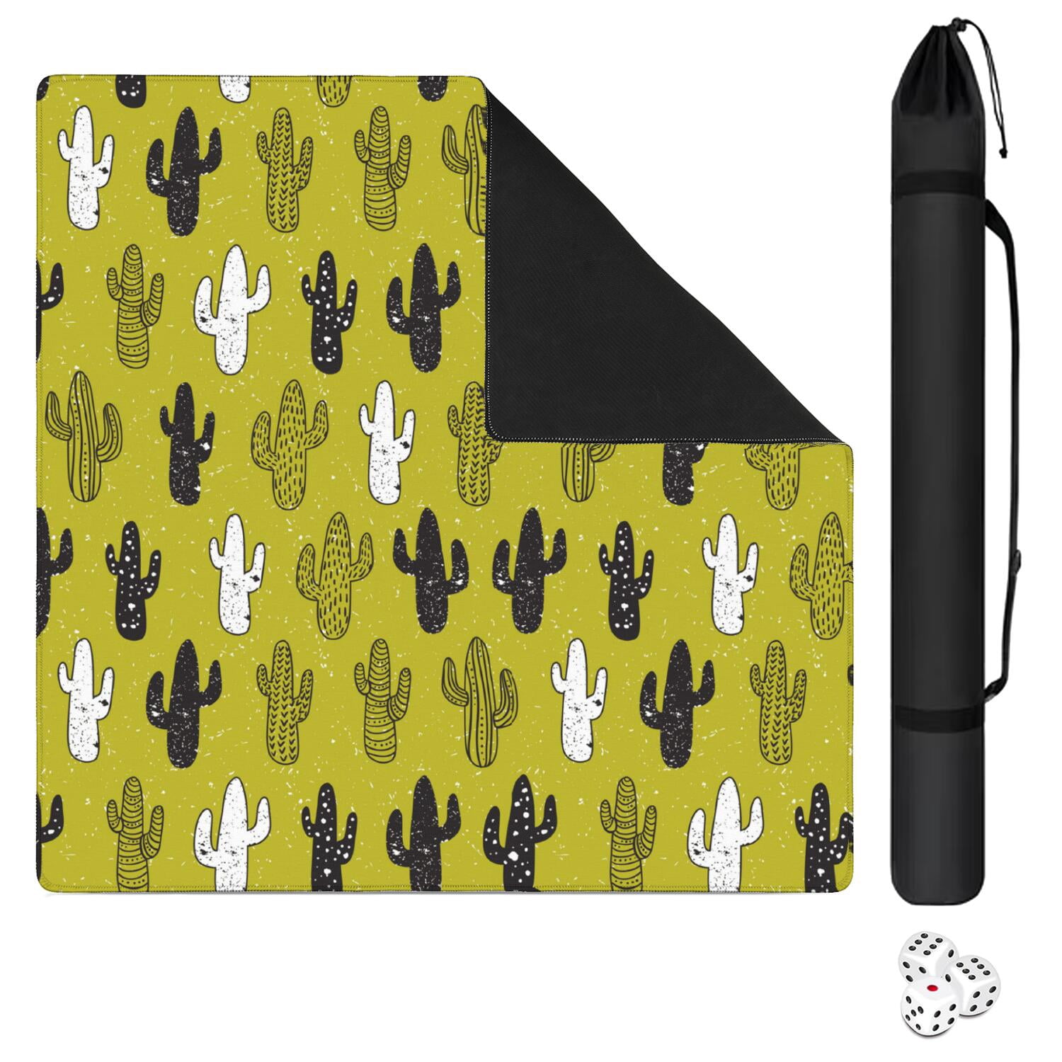 Botanical Pattern Mahjong Mat 31.5x31.5 Inches Crafted from Premium Rubber with Anti-Slip Grip Surface and Noise Dampening Features for Tiles Cards Games