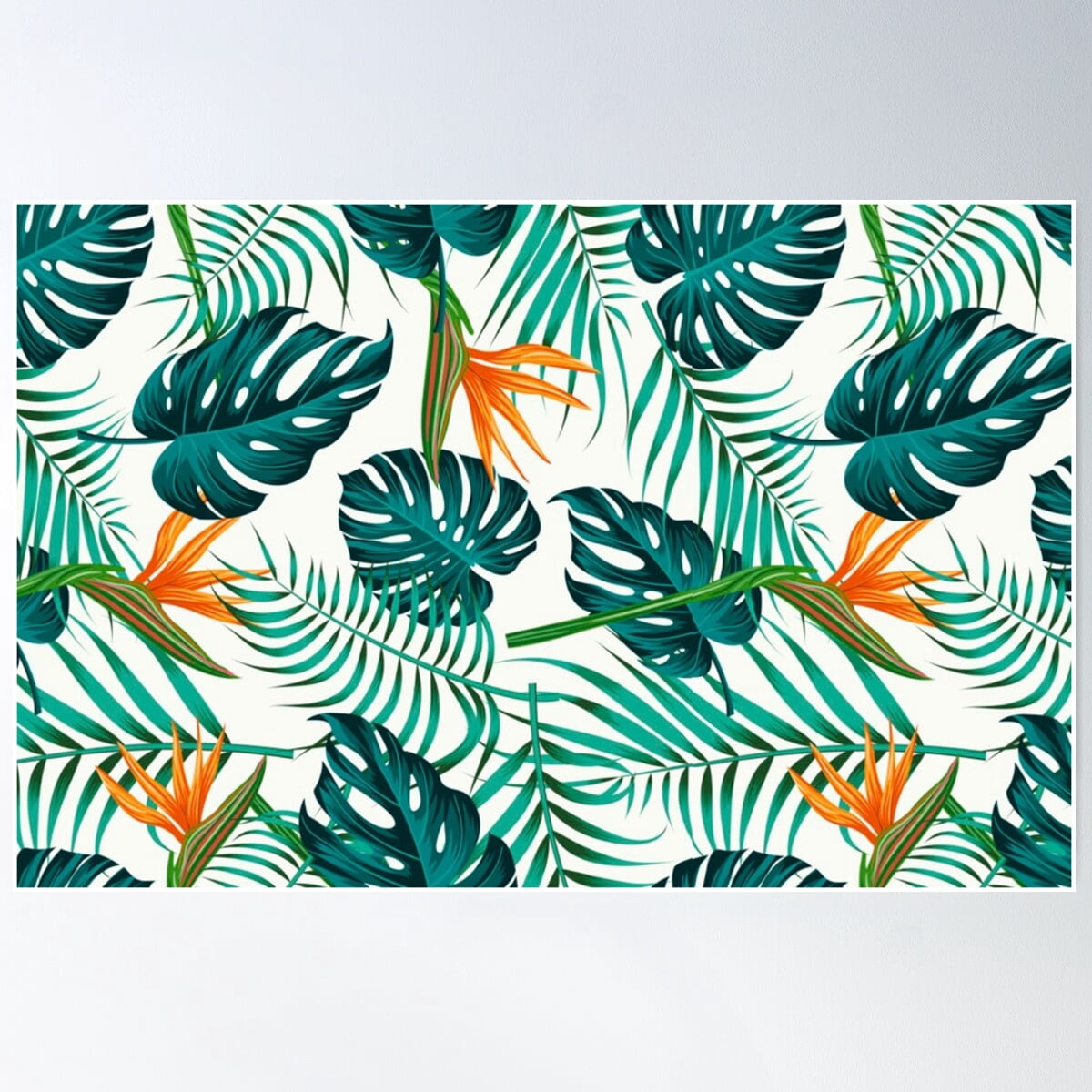 Botanical Pattern Poster Wall Art, Modern Wall Decor For Living Room ...