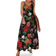 Botanical Pattern Sleeveless Dress Woman clothes women's elegant loose