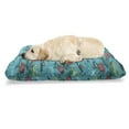 thumbnail image 1 of Botanical Pet Bed, Lotus Flowers on the Lake Water Lilies Exotic Boho Pond Pattern, Chew Resistant Pad for Dogs and Cats Cushion with Removable Cover, 24" x 39", Sea Blue Coral Green, by Ambesonne, 1 of 4