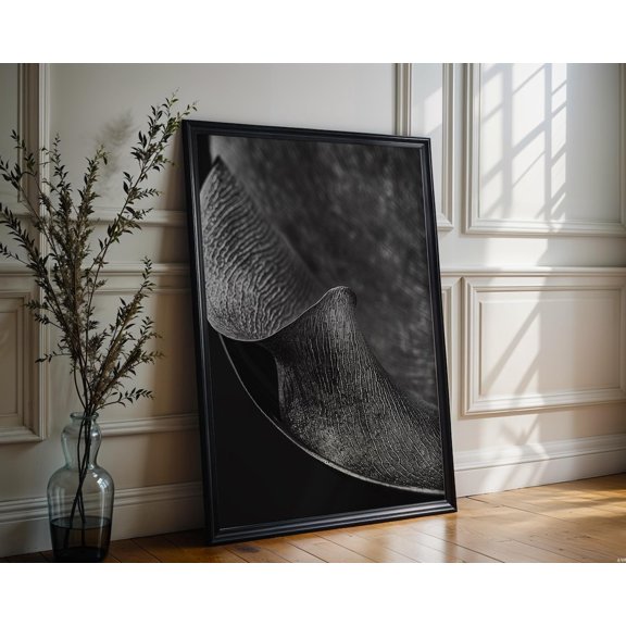 Botanical Photo Monochrome Macro Leaf Print Fine Art