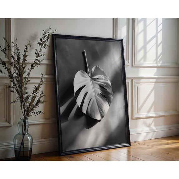 Botinical Ard Botanical Photo With Monstera Leaf And Shadow Art Botanical Art Poster ...