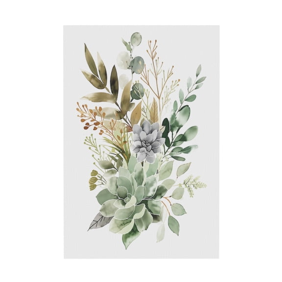 Botanical Plant Floral Watercolor Canvas Wall Art Set of 3 Sage Green Eucalyptus Leaf Minimalist Boho Decor for Bedroom Bathroom Living Room 12*18in
