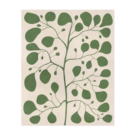 Botanical Poster – Fiddle Leaf Fig Illustration - Illustration Botanical Minimalist Nature Geometric Modern Art Pattern Floral Unframed Wall Art Print 6 x 8 inches