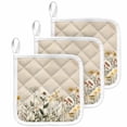 thumbnail image 1 of Botanical Pot Holders for Kitchen Heatproof Potholder, 3 Pack Retro Plant Wildflower Green Leaf Ferns Hot Pads Multipurpose Oven Pads Cloth Potholders Trivet for Cooking Baking, 1 of 8