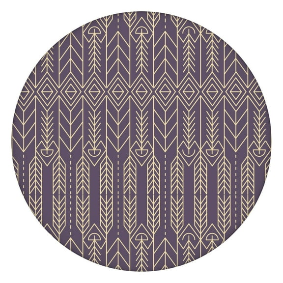 Botanical Print 44Inch Boho Round Tablecloth with Elastic Edge, Fitted Stretch Table Cover for 38"-42" Tables, Durable Easy Care Material