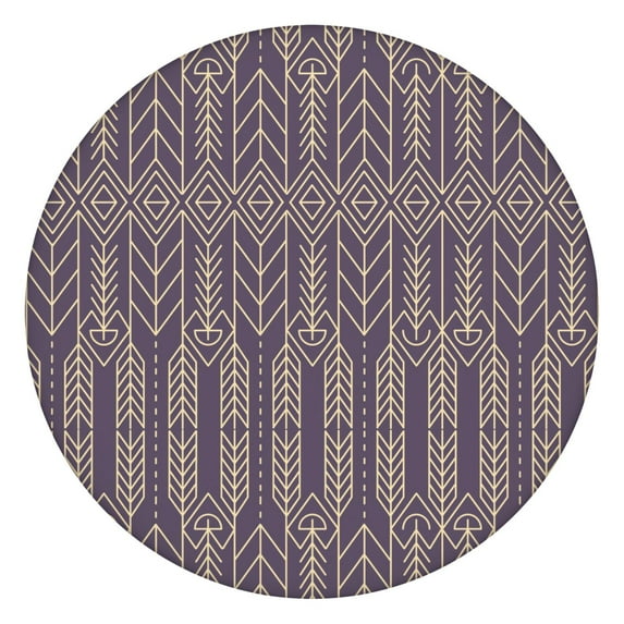 Botanical Print 44Inch Boho Round Tablecloth with Elastic Edge, Fitted Stretch Table Cover for 38"-42" Tables, Durable Easy Care Material