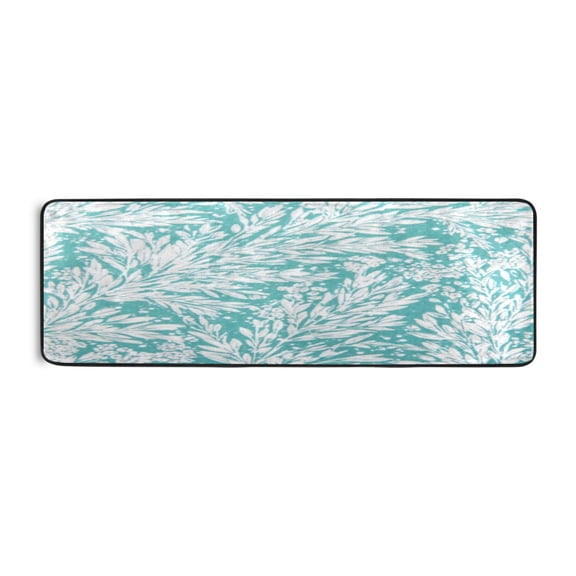 Botanical Print 72x24" Runner Rug, Non-Slip Memory Foam Cushion, Anti-Crease for Hallways and Bedrooms
