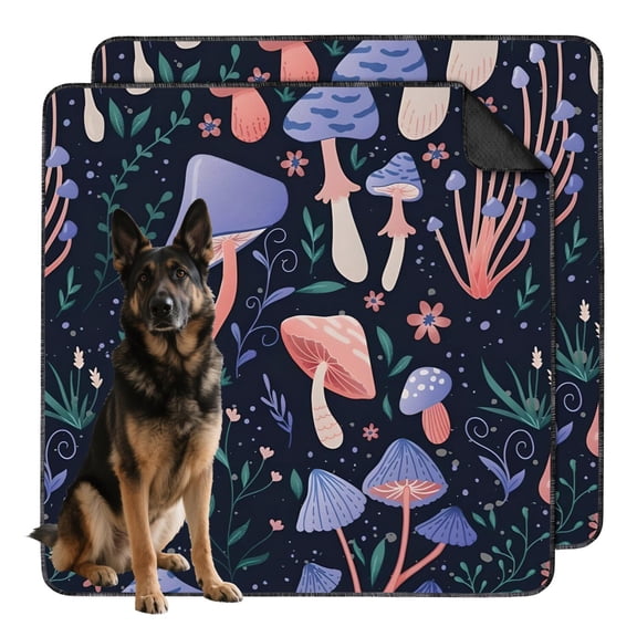 Botanical Print Pet Potty Pads, Machine Washable and Drying Safe for Repeated Use with Dogs (Plant patterns, 48"x48")