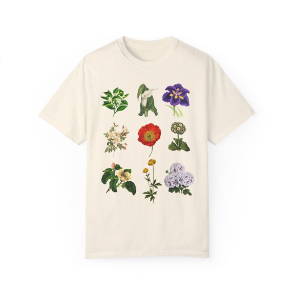 Botanical Print Plant For Men and Women | Floral Print | Gardening | Garden | Botanical  Unisex Garment-Dyed T-shirt