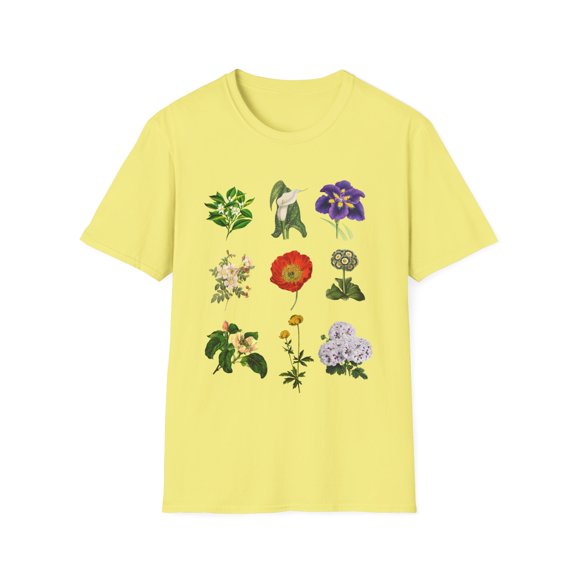 Botanical Print Plant For Men and Women | Floral Print | Gardening | Garden | Botanical Unisex Softstyle T-Shirt