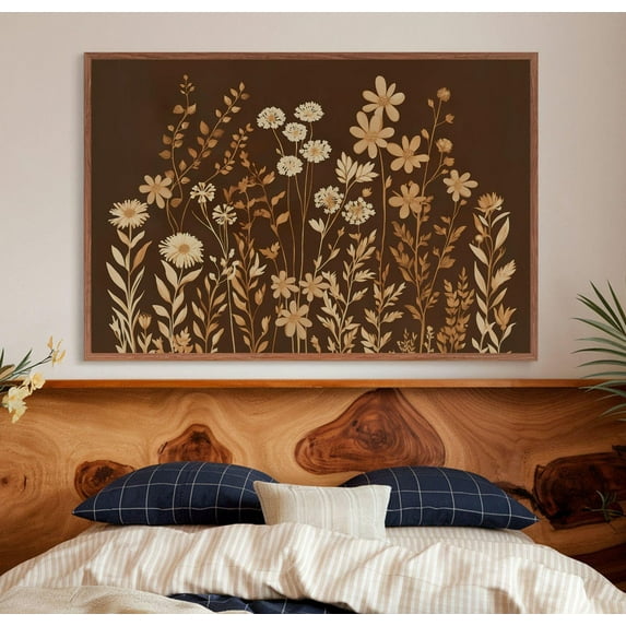 Botanical Printable Boho Wall Art Neutral Floral Print Vintage Spring