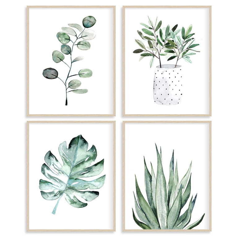 Botanical Prints Posters Wall Decor 11x14 Canvas Prints Unframed Set of 4,  Motivational Wall Art Prints Poster
