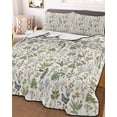 thumbnail image 1 of Botanical Queen Size Down Alternative Comforter, Lightweight Comforter Quilt Bedding Set with Pillow Shams Vintage Floral Wildflower Country Leaf Plant All Seasons Bed Comforter Duvet Insert 90"x96", 1 of 7