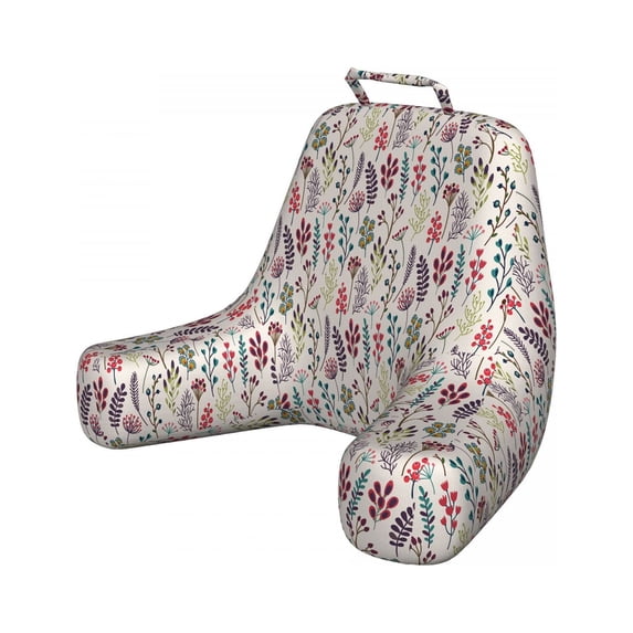 Botanical Reading Pillow Cover, Autumn Nature Themed Abstract Design Colorful Leafy Branches, Unstuffed Printed Bed Rest Case from Soft Fabric, XL Size, Eggshell and Multicolor, by Ambesonne