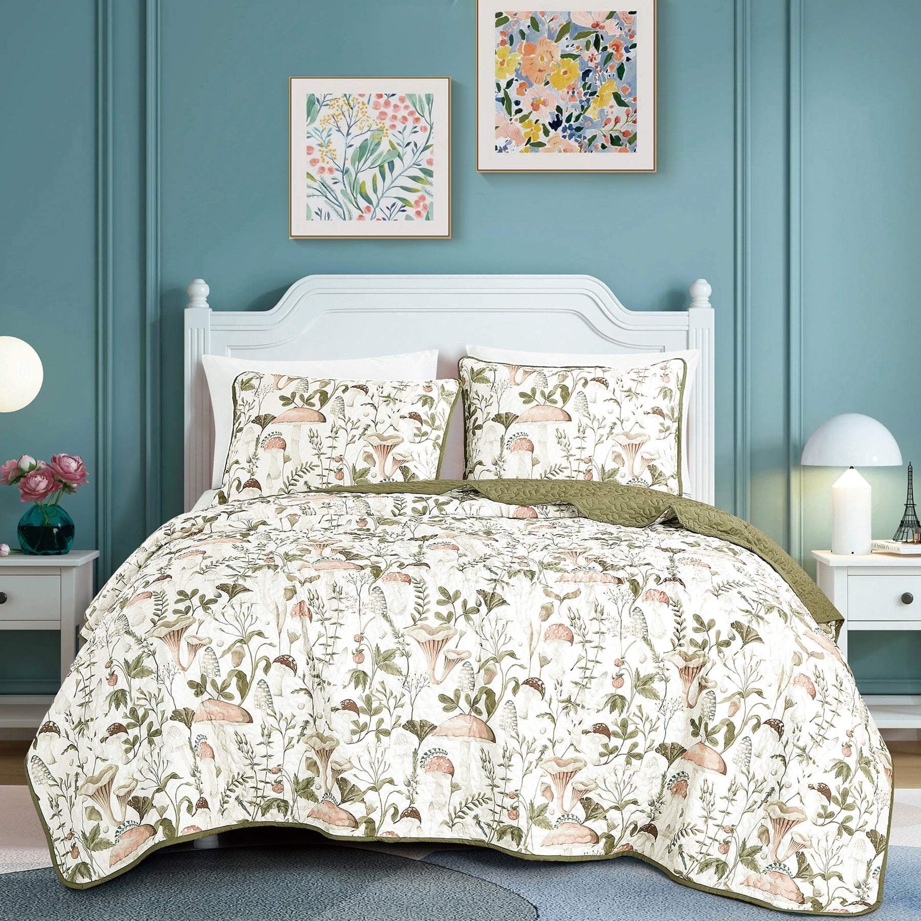 Photo inspiration: Fresh Look at Botanical Reversible Bedspread Set