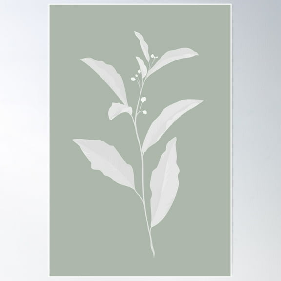 Botanical Sage Green Print By Zouzounio Art Poster Wall Art, Modern Wall Decor For Living Room Bedroom, 8x12 UNFRAMED