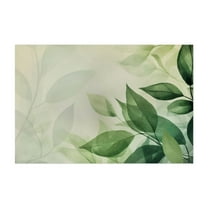 Botanical Serenity Green Leaves - Painting Unframed Wall Art Print 5 x 7 inches