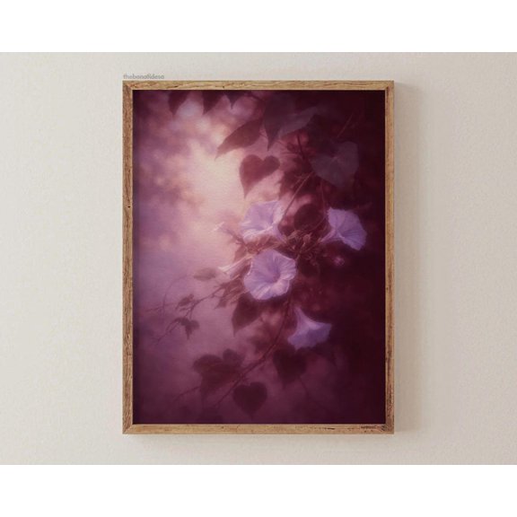 Botanical Shadow Art Print Moody Abstract Light Play Wall Decor Blurred Nature Minimal Mid Century