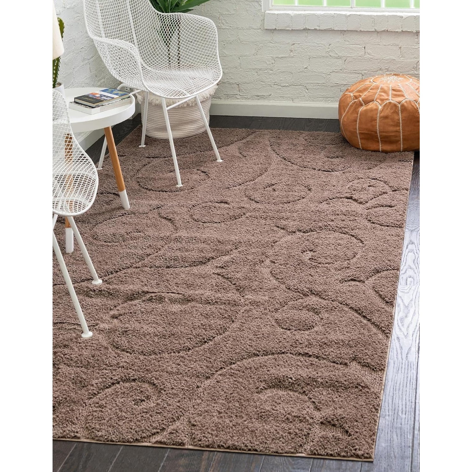 Behag Open Rug Botanical Shag Collection Rug Shag Rug Perfect for Living Rooms, Large ...