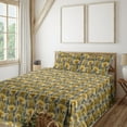 thumbnail image 1 of Ambesonne Botanical Fitted & Flat Sheet with Shams 4 Pcs Set, Monstera Leaves Tropical, Queen, Mustard and Charcoal Grey, 1 of 5