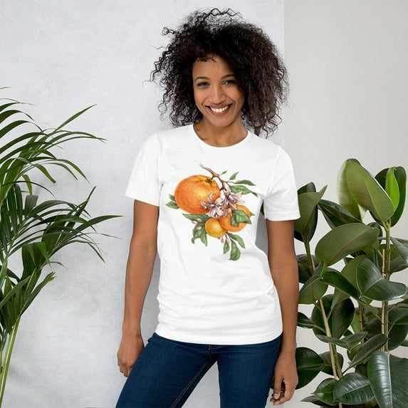 Botanical Shirt, Vintage Fruit T-Shirt, Citrus Shirt, Tee, Vintage Botanical, Botanical Print, Orange Flower Graphic Tshirt, Spring Shirt
