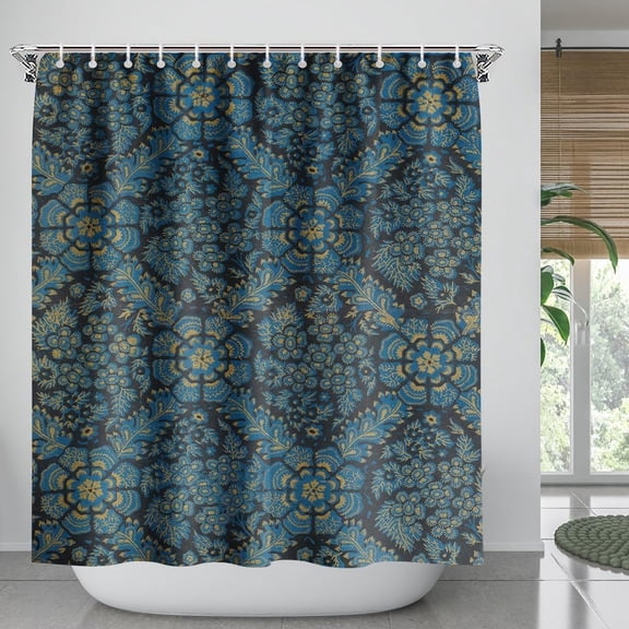 Botanical Shower Curtain Vintage Spring Floral Bathroom Decor Boho Nature Plant Green Herbs Shower Curtain Design with Hooks 60 x 72 Inches