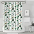 thumbnail image 1 of Botanical Shower Curtain Watercolor Flower Pattern Fade-Resistant Fabric 72x72, 1 of 3