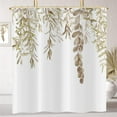 thumbnail image 1 of Botanical Shower Curtains (72" x 72"), Watercolor Autumn Eucalyptus Leaf Plant Tan Bathroom Curtain for Bathtub Home Decoration Waterproof Fabric Machine Washable with 12 Hooks, 1 of 6
