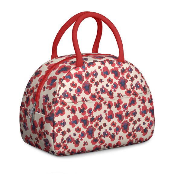 Botanical Sketch Lunch Tote - Scientific Flower Drawings, Reusable Insulated Bag for Plant Nerds