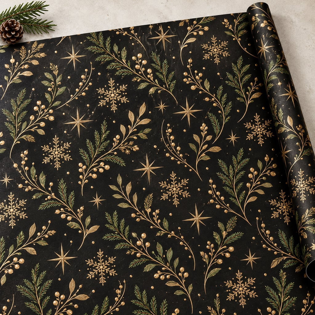 Botanical Snowflake Wrapping Paper Gift Wrap for Christmas - Walmart.com