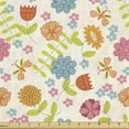 thumbnail image 1 of Botanical Sofa Upholstery Fabric by the Yard, Cheerful and Tender Spring Season Theme Flowers Butterflies and Green Leaves, Decorative Fabric for DIY and Home Accents, Multicolor by Ambesonne, 1 of 5
