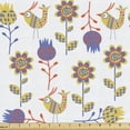 thumbnail image 1 of Botanical Sofa Upholstery Fabric by the Yard, Composition of Fantasy World Nature Elements Flower Petals Birds, Decorative Fabric for DIY and Home Accents, Mustard Blue Burnt Sienna by Ambesonne, 1 of 5