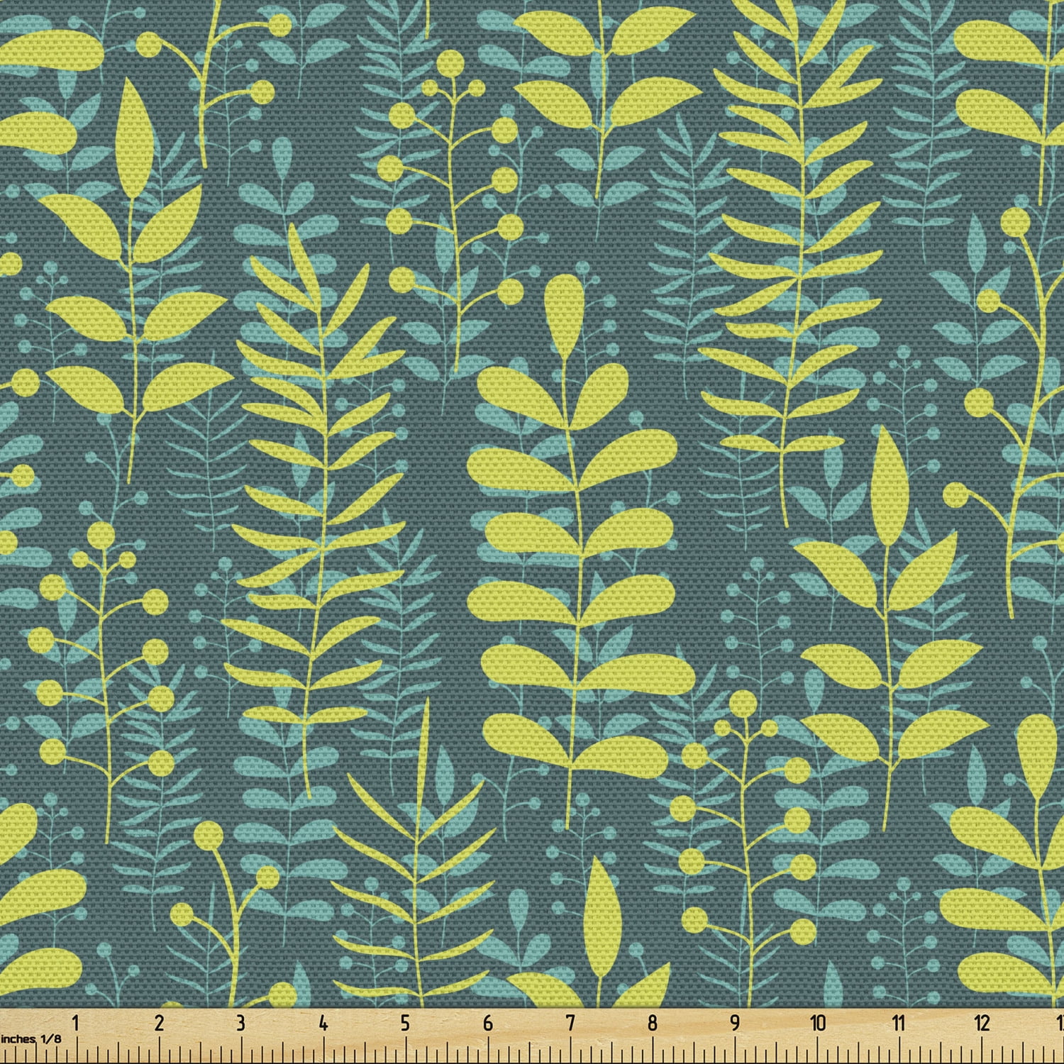 Ambesonne Botanical Fabric by the Yard Upholstery, Nature Abstract ...