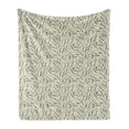 thumbnail image 1 of Botanical Soft Flannel Fleece Blanket, Colorful Leaves and Mother Nature Branches of Curved Bouquets Dots, Cozy Plush for Indoor and Outdoor Use, 70" x 90", Eggshell and Multicolor, by Ambesonne, 1 of 5