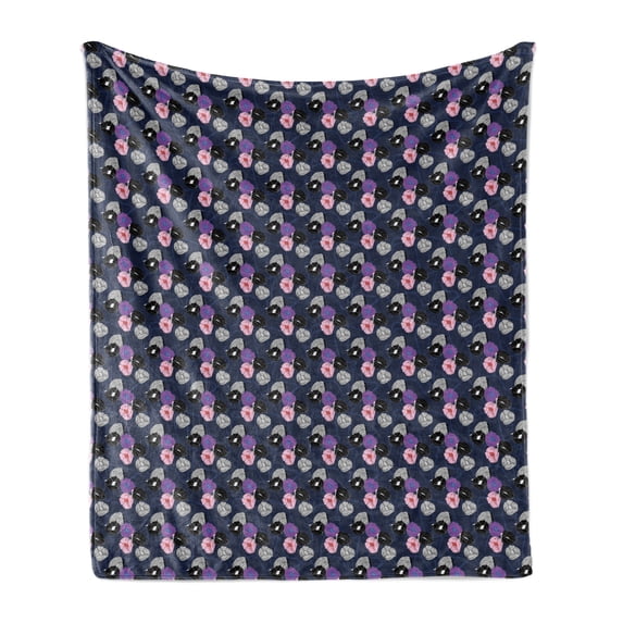 Botanical Soft Flannel Fleece Blanket, Floral Theme Flowers Pattern Along Poppies and Tulips Motifs in Repeating Design, Cozy Plush for Indoor and Outdoor Use, 50" x 70", Multicolor, by Ambesonne