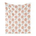 thumbnail image 1 of Botanical Soft Flannel Fleece Blanket, Pattern with Hand Drawn Style Floral Elements Pastel Colors Spring Nature, Cozy Plush for Indoor and Outdoor Use, 70" x 90", Peach Sage Green, by Ambesonne, 1 of 6