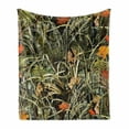 thumbnail image 1 of Botanical Soft Flannel Fleece Throw Blanket, Close up Autumn Themed Nature View Photo with Sere Leaves and Herbs, Cozy Plush for Indoor and Outdoor Use, 50" x 60", Sage Green Multicolor, by Ambesonne, 1 of 6
