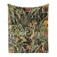 thumbnail image 1 of Botanical Soft Flannel Fleece Throw Blanket, Close up Autumn Themed Nature View Photo with Sere Leaves and Herbs, Cozy Plush for Indoor and Outdoor Use, 60" x 80", Sage Green Multicolor, by Ambesonne, 1 of 6