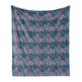 thumbnail image 1 of Botanical Soft Flannel Fleece Throw Blanket, Continuous Demonstration of Agave Plants Exotic Herbal Botany Scene, Cozy Plush for Indoor and Outdoor Use, 60" x 80", Pink Teal and Seafoam, by Ambesonne, 1 of 5