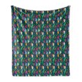 thumbnail image 1 of Botanical Soft Flannel Fleece Throw Blanket, Creative Nature Fun Pattern with Abstract Leaves and Spots, Cozy Plush for Indoor and Outdoor Use, 50" x 60", Multicolor, by Ambesonne, 1 of 5