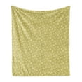 thumbnail image 1 of Botanical Soft Flannel Fleece Throw Blanket, Rural Concept Retro Flowers and Abstract Herbs in Pastel Colors, Cozy Plush for Indoor and Outdoor Use, 70" x 90", Khaki Pale Yellow, by Ambesonne, 1 of 5