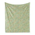 thumbnail image 1 of Botanical Soft Flannel Fleece Throw Blanket, Spring Garden Branches Pattern with Colorful Flowers and Berries, Cozy Plush for Indoor and Outdoor Use, 50" x 60", Pale Green Multicolor, by Ambesonne, 1 of 5